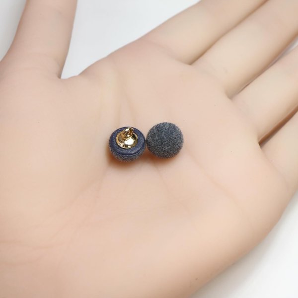 画像5: ボアボタン 足つき フロッキー加工 10mm 【グレー】 20個入り 手芸 装飾 おしゃれ 縫製 洋服 シャンク きらきらぷんぷん丸 B-1333 (5)