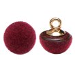 画像1: ボアボタン 足つき フロッキー加工 10mm 【ワインレッド】 20個入り 手芸 装飾 おしゃれ 縫製 洋服 シャンク きらきらぷんぷん丸 B-1334 (1)