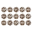 画像1: 二つ穴ボタン チェック柄【ブラウン】茶色 15個入り【13mm】フチなし 樹脂製 手芸 おしゃれ きらきらぷんぷん丸 B-1339 (1)