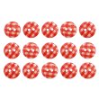 画像1: 二つ穴ボタン チェック柄【レッド】赤 15個入り【13mm】フチなし 樹脂製 手芸 おしゃれ きらきらぷんぷん丸 B-1341 (1)