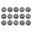 画像1: 二つ穴ボタン チェック柄【ブラック】黒 15個入り【13mm】フチなし 樹脂製 手芸 おしゃれ きらきらぷんぷん丸 B-1342 (1)