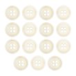 画像1: 四つ穴ボタン【アイボリー】15個入り【15mm】光沢 フチあり シンプル 樹脂製 手芸 おしゃれ きらきらぷんぷん丸 B-1348 (1)