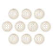 画像1: 四つ穴ボタン【アイボリー】10個入り【20mm】光沢 フチあり シンプル 樹脂製 手芸 おしゃれ きらきらぷんぷん丸 B-1349 (1)