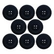 画像1: ベロア調 四つ穴ボタン 【ブラック】 18mm 8個 フロッキー加工 手芸 ハンドメイド 洋服 きらきらぷんぷん丸 B-1353 (1)