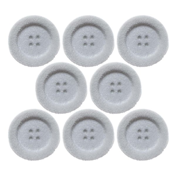 画像1: ベロア調 四つ穴ボタン 【グレー】 18mm 8個 フロッキー加工 手芸 ハンドメイド 洋服 きらきらぷんぷん丸 B-1355 (1)