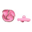 画像1: メタルボタン フラワー 【ピンク】 4個入り 【18mm】 足つき シャンク 花 モチーフ 装飾 金属製 手芸 おしゃれ きらきらぷんぷん丸 B-1368 (1)