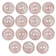 画像1: 二つ穴ボタン フラワー マーブル模様 【ピンク】 15個入り 【11.5mm】 オーロラ 光沢 透け感 花 樹脂製 手芸 おしゃれ きらきらぷんぷん丸 B-1376 (1)