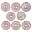 画像1: 二つ穴ボタン フラワー マーブル模様 【ピンク】 8個入り 【20mm】 オーロラ 光沢 透け感 花 樹脂製 手芸 おしゃれ きらきらぷんぷん丸 B-1378 (1)