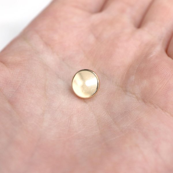 画像7: メタルボタン フラット 【ゴールド 鏡面仕上げ】 金 ビジュー 飾り 縫製 袖口 20個入り 【10mm】 きらきらぷんぷん丸 B-137 (7)