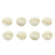 画像1: 二つ穴ボタン 変形 マーブル模様 【ホワイト】 白 8個入り 【25mm】 樹脂製 手芸 おしゃれ きらきらぷんぷん丸 B-1383 (1)