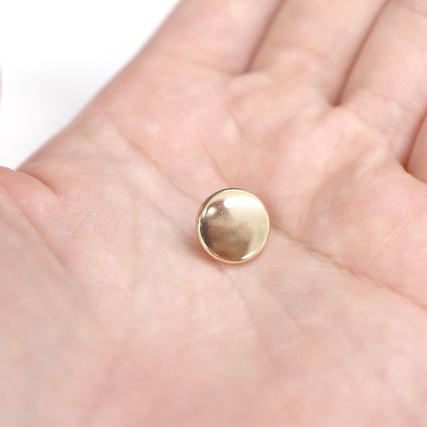 画像7: メタルボタン フラット 【ゴールド 鏡面仕上げ】 金 ビジュー 飾り 縫製 袖口 20個入り 【11.5mm】 きらきらぷんぷん丸 B-138 (7)