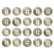 画像1: 四つ穴ボタン シェル調 【ブラウン】 茶色 20個入り 【11.5mm】 樹脂製 手芸 おしゃれ きらきらぷんぷん丸 B-1391 (1)