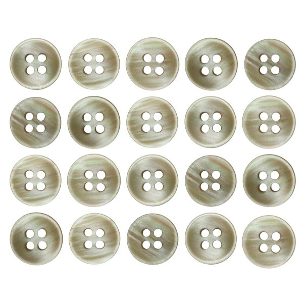 画像1: 四つ穴ボタン シェル調 【ブラウン】 茶色 20個入り 【11.5mm】 樹脂製 手芸 おしゃれ きらきらぷんぷん丸 B-1391 (1)