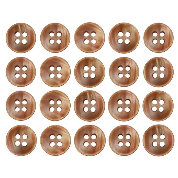 画像1: 四つ穴ボタン シェル調 【オレンジ】 20個入り 【11.5mm】 樹脂製 手芸 おしゃれ きらきらぷんぷん丸 B-1392 (1)
