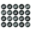 画像1: 四つ穴ボタン シェル調 【ブラック】 黒 20個入り 【11.5mm】 樹脂製 手芸 おしゃれ きらきらぷんぷん丸 B-1396 (1)