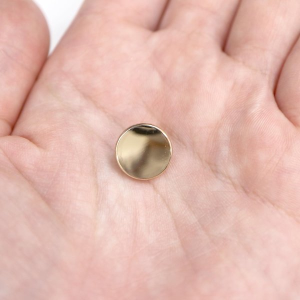 画像7: メタルボタン フラット 【ゴールド 鏡面仕上げ】 金 ビジュー 飾り 縫製 袖口 15個入り 【12.5mm】 きらきらぷんぷん丸 B-139 (7)