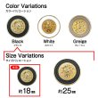 画像3: メタル エンブレム ボタン 【ブラック】 18mm 8個入り ゴールド 足つき シャンク 装飾 手芸 ハンドメイド きらきらぷんぷん丸 B-1406 (3)