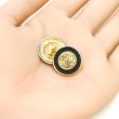 画像5: メタル エンブレム ボタン 【ブラック】 18mm 8個入り ゴールド 足つき シャンク 装飾 手芸 ハンドメイド きらきらぷんぷん丸 B-1406 (5)