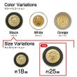 画像3: メタル エンブレム ボタン 【ブラック】 25mm 6個入り ゴールド 足つき シャンク 装飾 手芸 ハンドメイド きらきらぷんぷん丸 B-1407 (3)