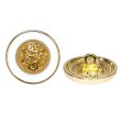 画像1: メタル エンブレム ボタン 【ホワイト】 18mm 8個入り ゴールド 足つき シャンク 装飾 手芸 ハンドメイド きらきらぷんぷん丸 B-1408 (1)