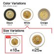 画像3: メタル エンブレム ボタン 【ホワイト】 18mm 8個入り ゴールド 足つき シャンク 装飾 手芸 ハンドメイド きらきらぷんぷん丸 B-1408 (3)