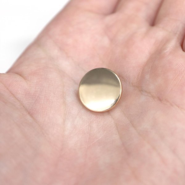 画像7: メタルボタン フラット 【ゴールド 鏡面仕上げ】 金 ビジュー 飾り 縫製 袖口 15個入り 【15mm】 きらきらぷんぷん丸 B-140 (7)