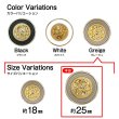 画像3: メタル エンブレム ボタン 【グレージュ】 25mm 6個入り ゴールド 足つき シャンク 装飾 手芸 ハンドメイド きらきらぷんぷん丸 B-1411 (3)