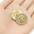 画像5: メタル エンブレム ボタン 【グレージュ】 25mm 6個入り ゴールド 足つき シャンク 装飾 手芸 ハンドメイド きらきらぷんぷん丸 B-1411 (5)
