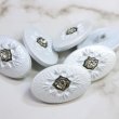 画像5: メタルボタン オーバル 【ホワイト】 白 6個入り 【23x14mm】 足つき シャンク 楕円形 装飾 金属製 手芸 おしゃれ きらきらぷんぷん丸 B-1412 (5)