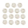 画像1: 四つ穴ボタン シェル調 変形 【オフホワイト】 15個入り 【15mm】 フチなし オーロラ 装飾 樹脂製 手芸 おしゃれ きらきらぷんぷん丸 B-1413 (1)