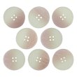 画像1: 4つ穴 クリアマットボタン【ピンク】丸ボタン 樹脂 手芸 8個入 グラデーション【21.5mm】きらきらぷんぷん丸 B-1422 (1)