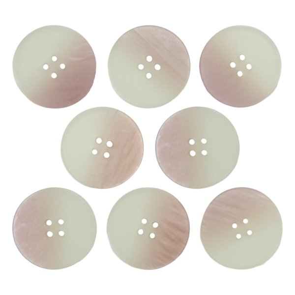 画像1: 4つ穴 クリアマットボタン【ピンク】丸ボタン 樹脂 手芸 8個入 グラデーション【21.5mm】きらきらぷんぷん丸 B-1422 (1)
