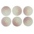 画像1: 4つ穴 クリアマットボタン【ピンク】丸ボタン 樹脂 手芸 6個入 グラデーション【25mm】きらきらぷんぷん丸 B-1423 (1)