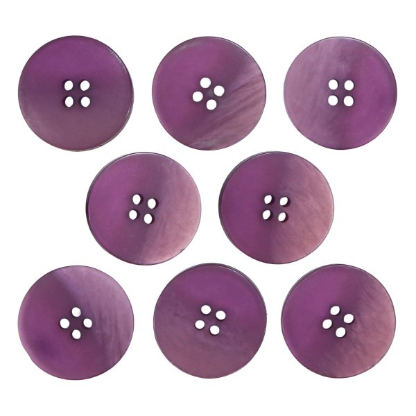 画像1: 4つ穴 クリアマットボタン【パープル】紫 丸ボタン 樹脂 手芸 8個入 グラデーション【21.5mm】きらきらぷんぷん丸 B-1428 (1)