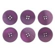 画像1: 4つ穴 クリアマットボタン【パープル】紫 丸ボタン 樹脂 手芸 6個入 グラデーション【25mm】きらきらぷんぷん丸 B-1429 (1)