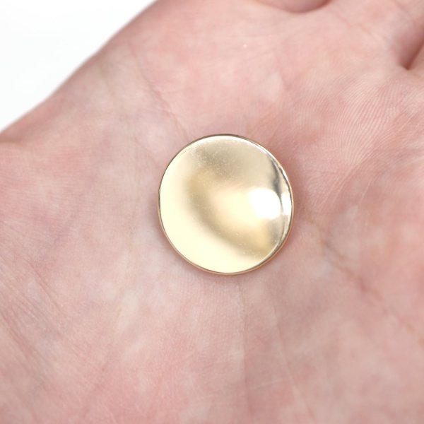 画像7: メタルボタン フラット 【ゴールド 鏡面仕上げ】 金 ビジュー 飾り 縫製 袖口 10個入り 【20mm】 きらきらぷんぷん丸 B-142 (7)