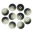 画像1: 4つ穴 クリアマットボタン【ブラック】黒 丸ボタン 樹脂 手芸 10個入 グラデーション【15mm】きらきらぷんぷん丸 B-1430 (1)