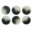 画像1: 4つ穴 クリアマットボタン【ブラック】黒 丸ボタン 樹脂 手芸 6個入 グラデーション【25mm】きらきらぷんぷん丸 B-1432 (1)