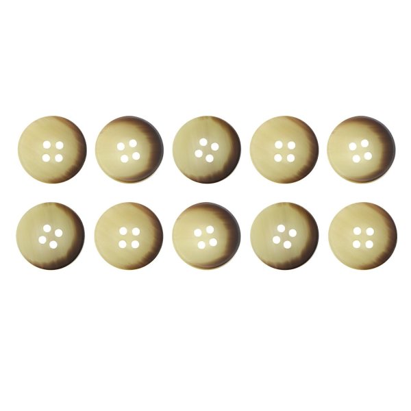画像1: 四つ穴ボタン ホーン調 【ベージュ】 10個入り 【15mm】 フチなし 水牛風 マット 装飾 樹脂製 手芸 おしゃれ きらきらぷんぷん丸 B-1446 (1)