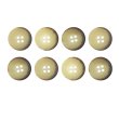 画像1: 四つ穴ボタン ホーン調 【ベージュ】 8個入り 【20mm】 フチなし 水牛風 マット 装飾 樹脂製 手芸 おしゃれ きらきらぷんぷん丸 B-1447 (1)