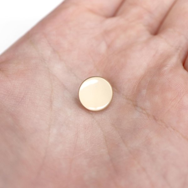 画像7: メタルボタン フラット 【ゴールド ツヤなし】 金 ビジュー 飾り 縫製 袖口 20個入り 【11.5mm】 きらきらぷんぷん丸 B-144 (7)