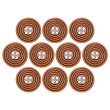画像1: ウッドボタン 四つ穴 サークルリム 【ダークブラウン】 20mm 10個入り ナチュラル 丸型 装飾 手芸 ハンドメイド きらきらぷんぷん丸 B-1454 (1)