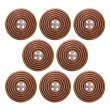 画像1: ウッドボタン 四つ穴 サークルリム 【ダークブラウン】 25mm 8個入り ナチュラル 丸型 装飾 手芸 ハンドメイド きらきらぷんぷん丸 B-1455 (1)