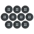 画像1: ウッドボタン 四つ穴 サークルリム 【ブラック】 20mm 10個入り ナチュラル 丸型 装飾 手芸 ハンドメイド きらきらぷんぷん丸 B-1457 (1)