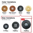 画像3: ウッドボタン 四つ穴 サークルリム 【ブラック】 25mm 8個入り ナチュラル 丸型 装飾 手芸 ハンドメイド きらきらぷんぷん丸 B-1458 (3)