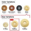 画像3: ウッドボタン 四つ穴 サークルリム 【ベージュ】 20mm 10個入り ナチュラル 丸型 装飾 手芸 ハンドメイド きらきらぷんぷん丸 B-1460 (3)
