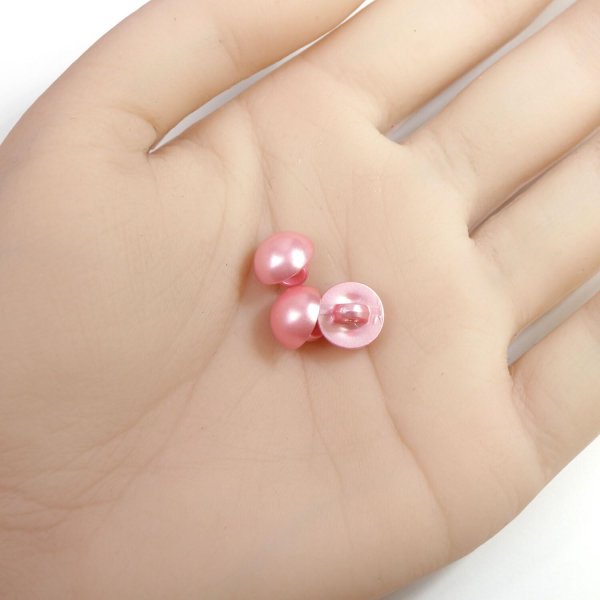 画像4: 足つきボタン パール調 【ピンク】 20個入り 【9.5mm】 シャンク 樹脂製 装飾 手芸 かわいい おしゃれ きらきらぷんぷん丸 B-1462 (4)