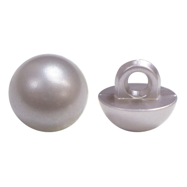 画像1: 足つきボタン パール調 【グレー】 灰色 20個入り 【9.5mm】 シャンク 樹脂製 装飾 手芸 かわいい おしゃれ きらきらぷんぷん丸 B-1470 (1)