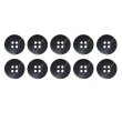 画像1: 四つ穴ボタン ブラック ゴールドライン 【15mm】 10個入り ラメ 丸ボタン フチあり 装飾 手芸 ハンドメイド きらきらぷんぷん丸 B-1471 (1)