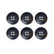 画像1: 四つ穴ボタン ブラック ゴールドライン 【25mm】 6個入り ラメ 丸ボタン フチあり 装飾 手芸 ハンドメイド きらきらぷんぷん丸 B-1473 (1)